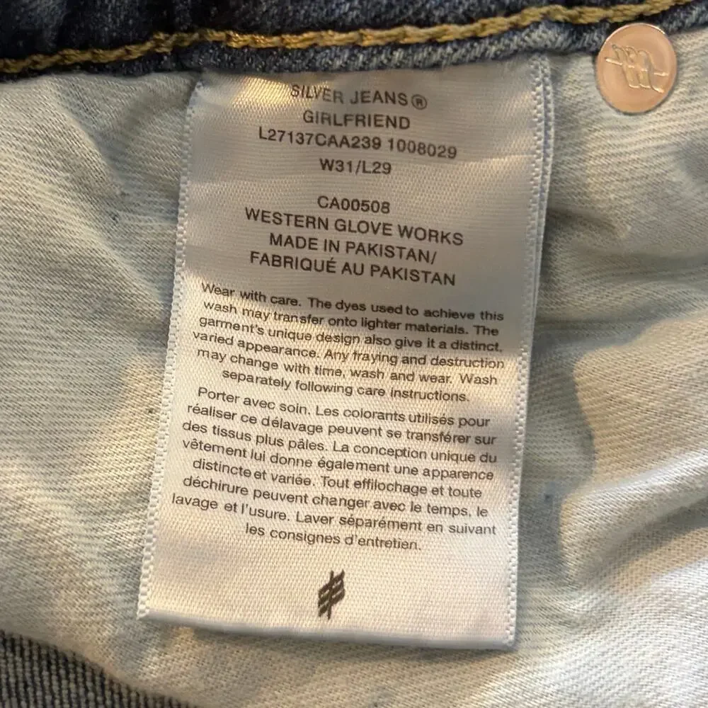 Silver Jeans Distressed Girlfriend Skinny Jeans Stretch Off Duty Model W31 L29 - Picture 4 of 16